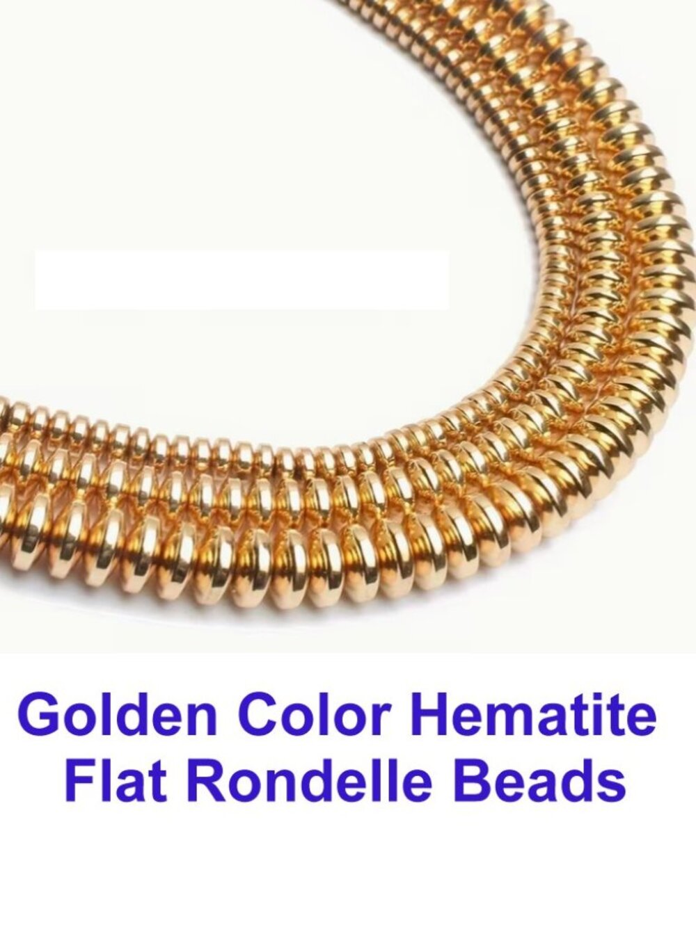 Golden Color Hematite Rondelle   15" Strand